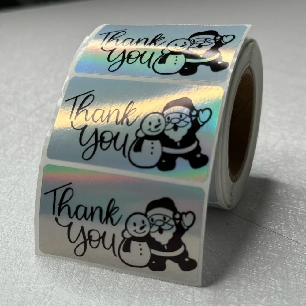 100 Thank You Christmas Stickers, Envelope Seals, Labels, Tags, Stamps,2.25